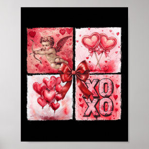 Vintage Valentine Cupid Xoxo Heart Llon Candy Coqu Poster