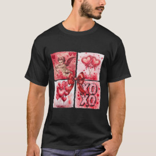 Vintage Valentine Cupid Xoxo Heart Llon Candy Coqu T-Shirt