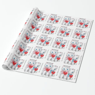 Vintage Valentine custom text wrapping paper
