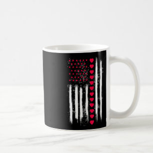 Vintage Valentine Day American Flag Heart Perfect Coffee Mug