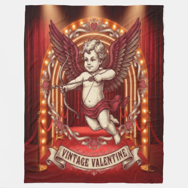 Vintage Valentine Day  Fleece Blanket (Front)