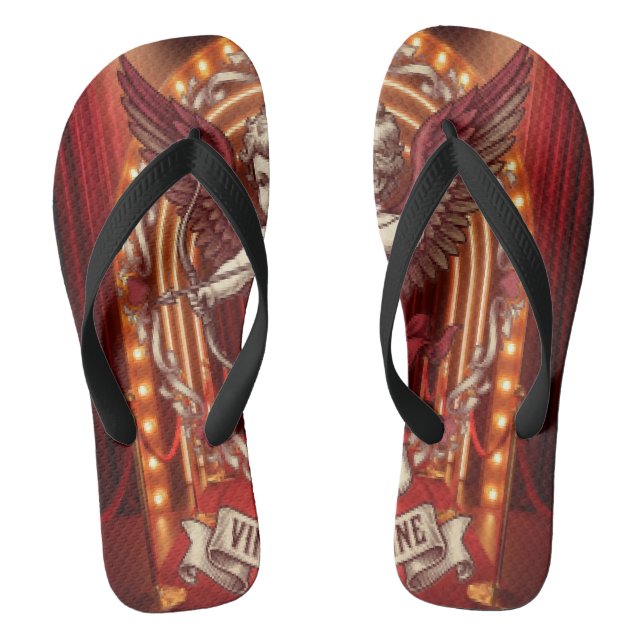 Vintage Valentine Day  Thongs (Footbed)