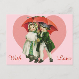 Vintage Valentine Girl and Boy Postcard