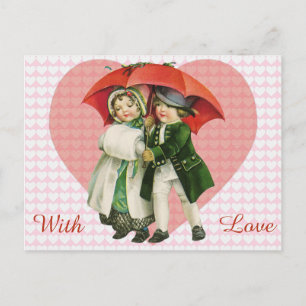 Vintage Valentine Girl and Boy Postcard