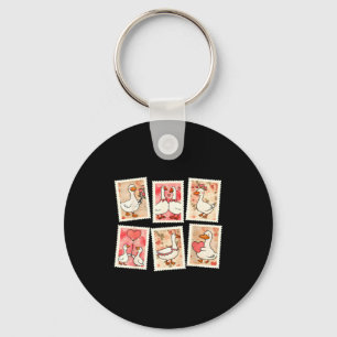 Vintage Valentine Goose Xoxo Mine Key Ring
