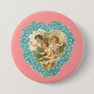 Vintage Valentine Heart 7.5 Cm Round Badge