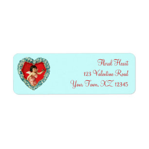 Vintage Valentine Heart Return Address Label
