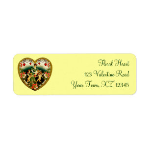 Vintage Valentine Heart Return Address Label