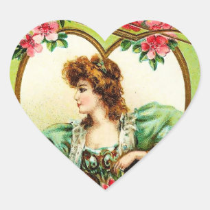 Vintage Valentine Heart Sticker