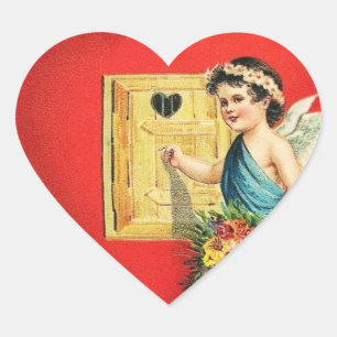 Vintage Valentine Heart Sticker