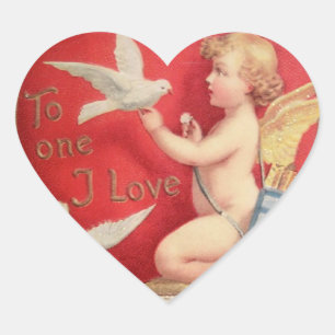 Vintage Valentine Heart Sticker