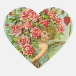 Vintage Valentine Heart Sticker