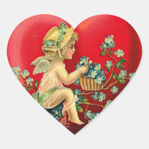 Vintage Valentine Heart Sticker