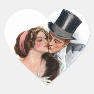 Vintage Valentine Heart Sticker