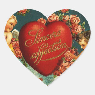 Vintage Valentine Heart Sticker