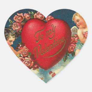 Vintage Valentine Heart Sticker