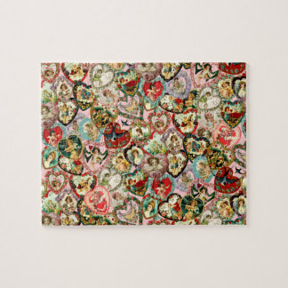 Vintage Valentine Hearts Jigsaw Puzzle