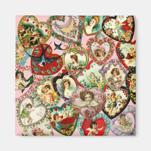 Vintage Valentine Hearts Magnet