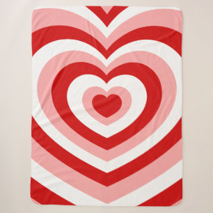 vintage valentine hearts pop art groovy 1960s sherpa blanket