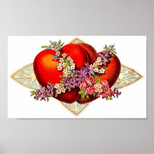 Vintage Valentine Hearts Poster