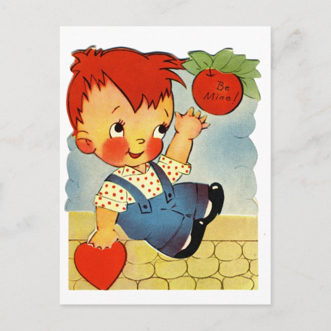 Vintage Valentine Holiday Postcard (Front)