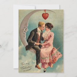 Vintage Valentine Lovers Holiday Card