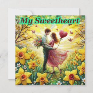 Vintage Valentine  ~MY SWEETHEART ~ Couple ~ Holiday Card
