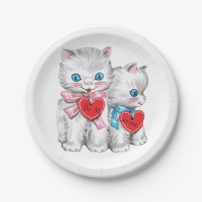Vintage Valentine paper plates (Front)