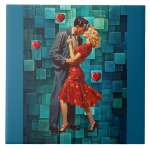VINTAGE VALENTINE PASSION CERAMIC TILE