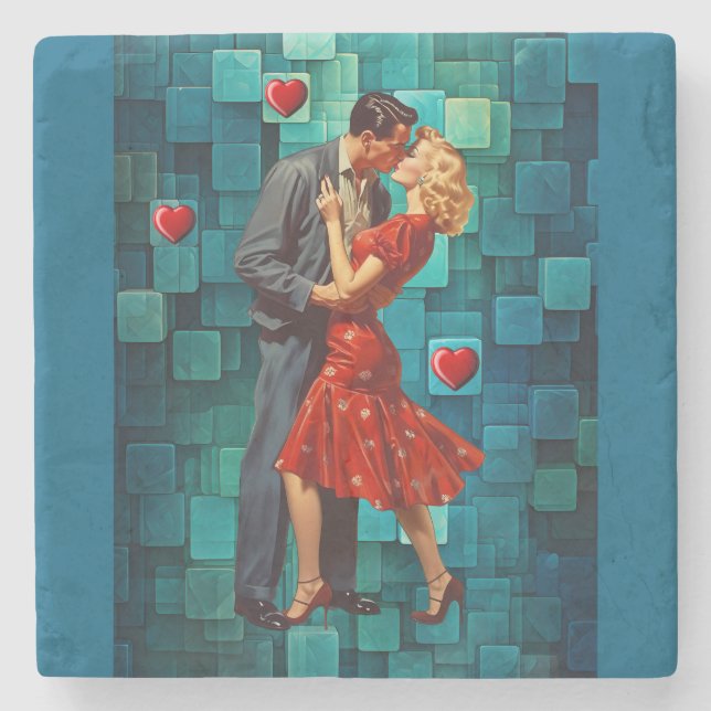 VINTAGE VALENTINE PASSION STONE COASTER (Front)