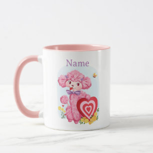 Vintage Valentine Pink Poodle Mug