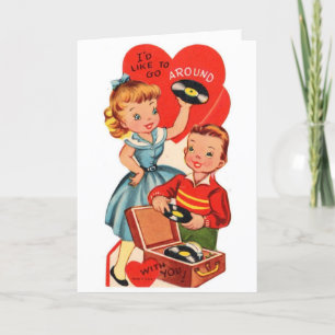 Vintage Valentine - Playing Records With You, Holiday Card