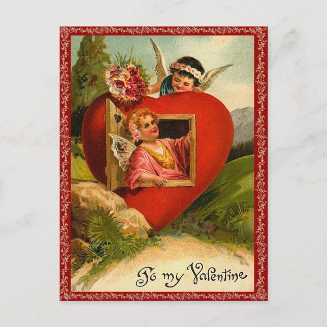 Vintage Valentine Postcard (Front)