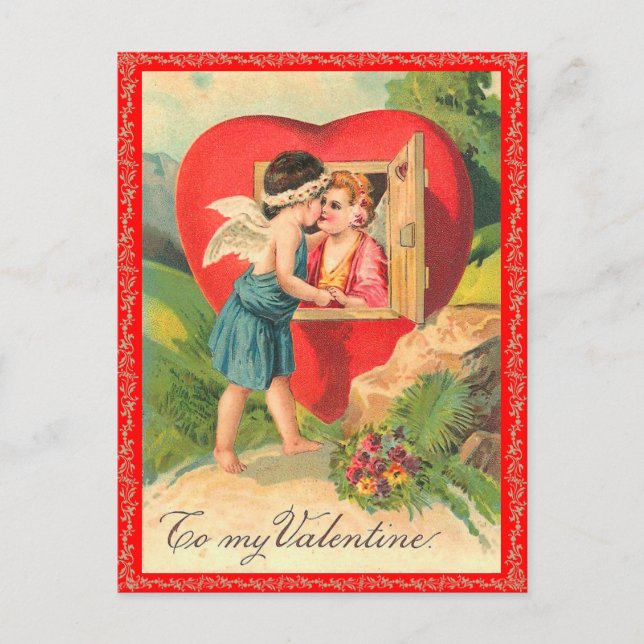 Vintage Valentine Postcard (Front)