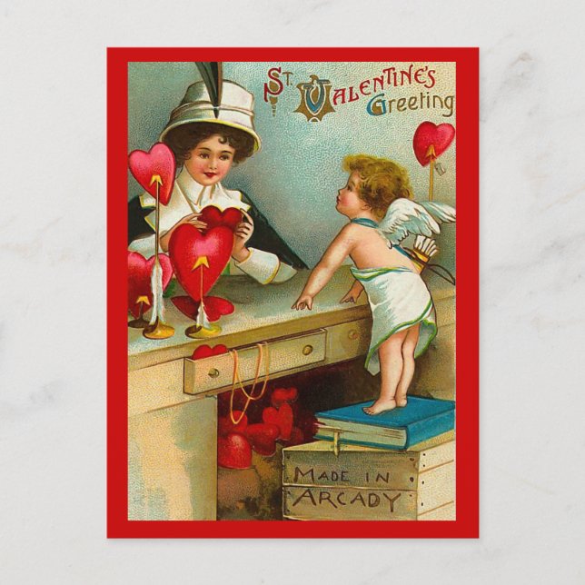 Vintage Valentine Postcard (Front)