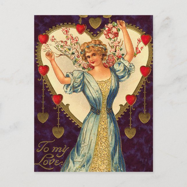 Vintage Valentine Postcard (Front)