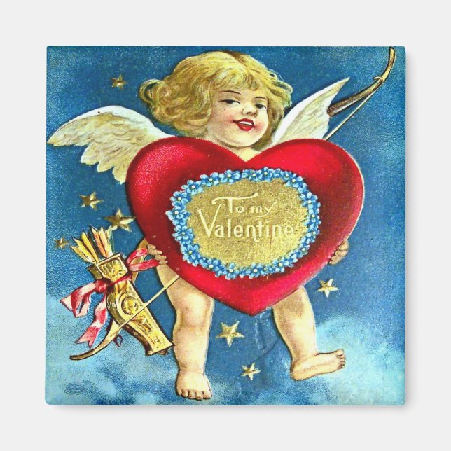 Vintage Valentine Postcard Magnet (Front)