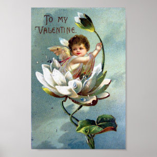 Vintage Valentine Postcard Poster