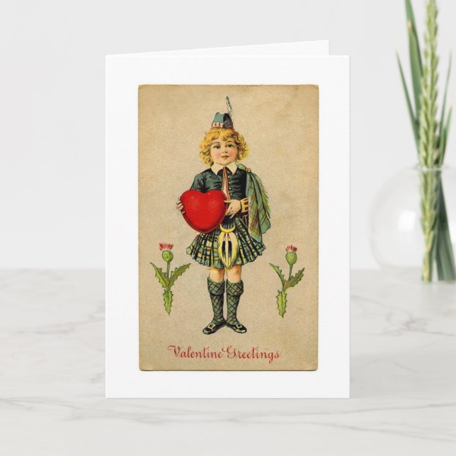 Vintage Valentine Scottish Holiday Card (Front)