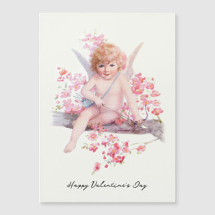 Vintage Valentine Smiling Cupid with Bow