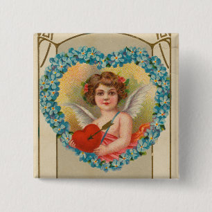 Vintage Valentine, Stecher Litho Company, ca. 1910 15 Cm Square Badge