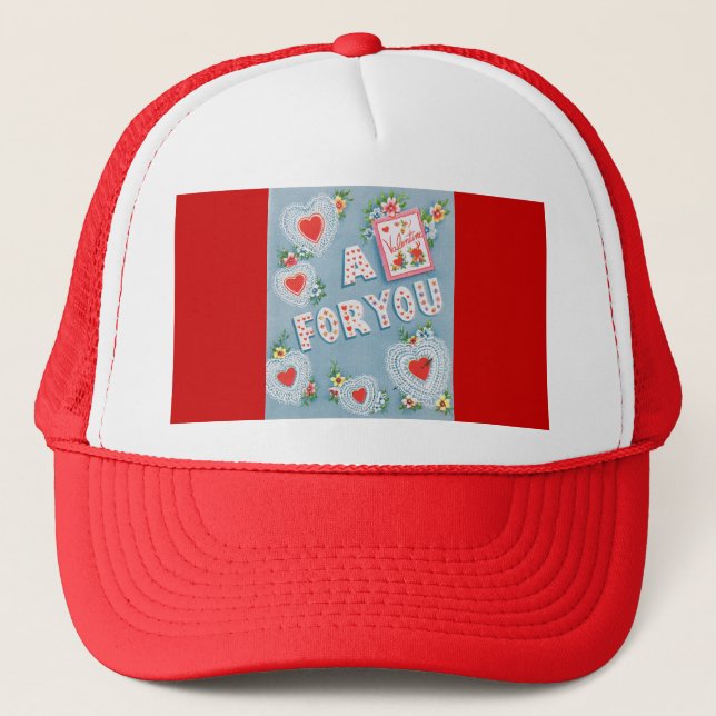 Vintage Valentine Trucker Hat (Front)