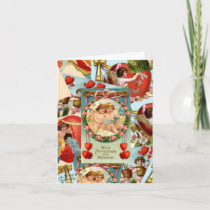 Vintage Valentines collage Holiday Card