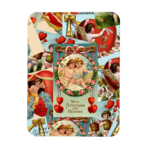 Vintage Valentines collage Magnet