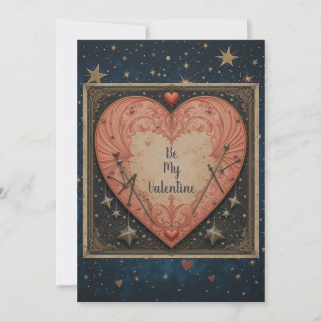 Vintage Valentine's Day Card – Flat Holiday Card (Front)