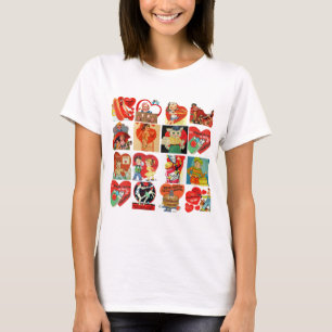 vintage valentines day cards collage T-Shirt