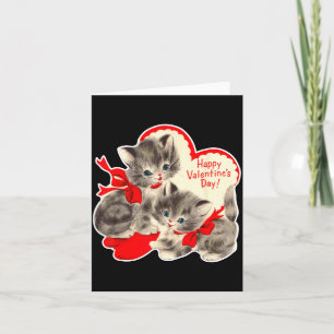 Vintage Valentine's Day Cat Kitten Kitty Retro Val Card