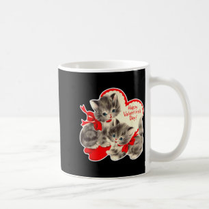 Vintage Valentine's Day Cat Kitten Kitty Retro Val Coffee Mug