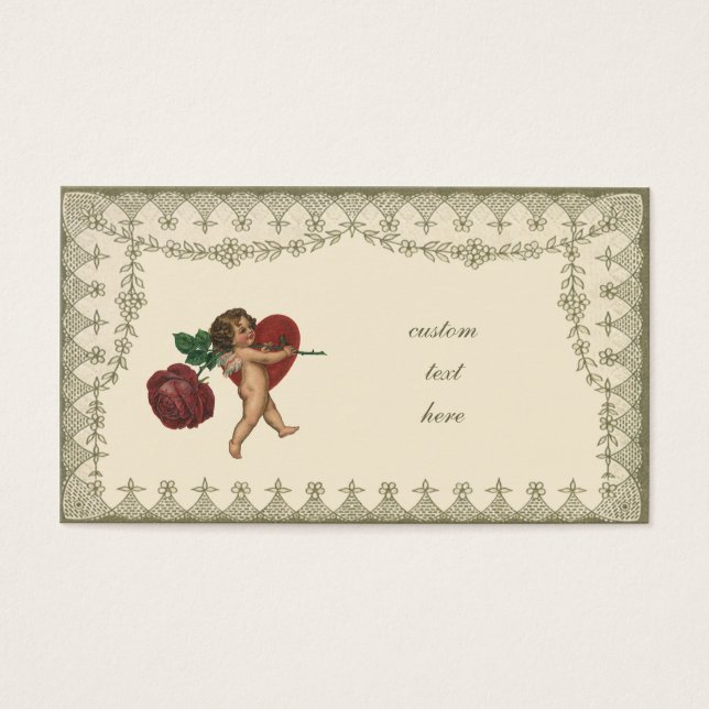 Vintage Valentine's Day Cherub and Victorian Rose (Front)