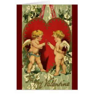 Vintage Valentine's Day, Cherubs Make a Wish